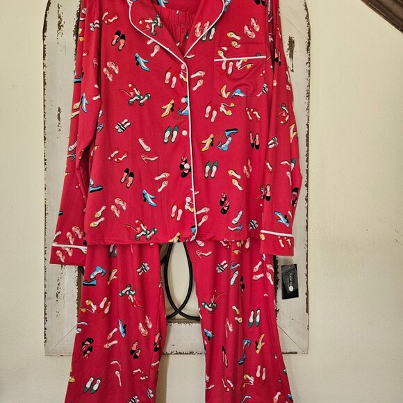 Kate Spade Pajama 2Piece Red High Heels / Shoes Long Sleeve size L - Picture 3 of 8